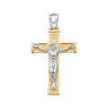 18K Two Tone Gold Crucifix Pendant
