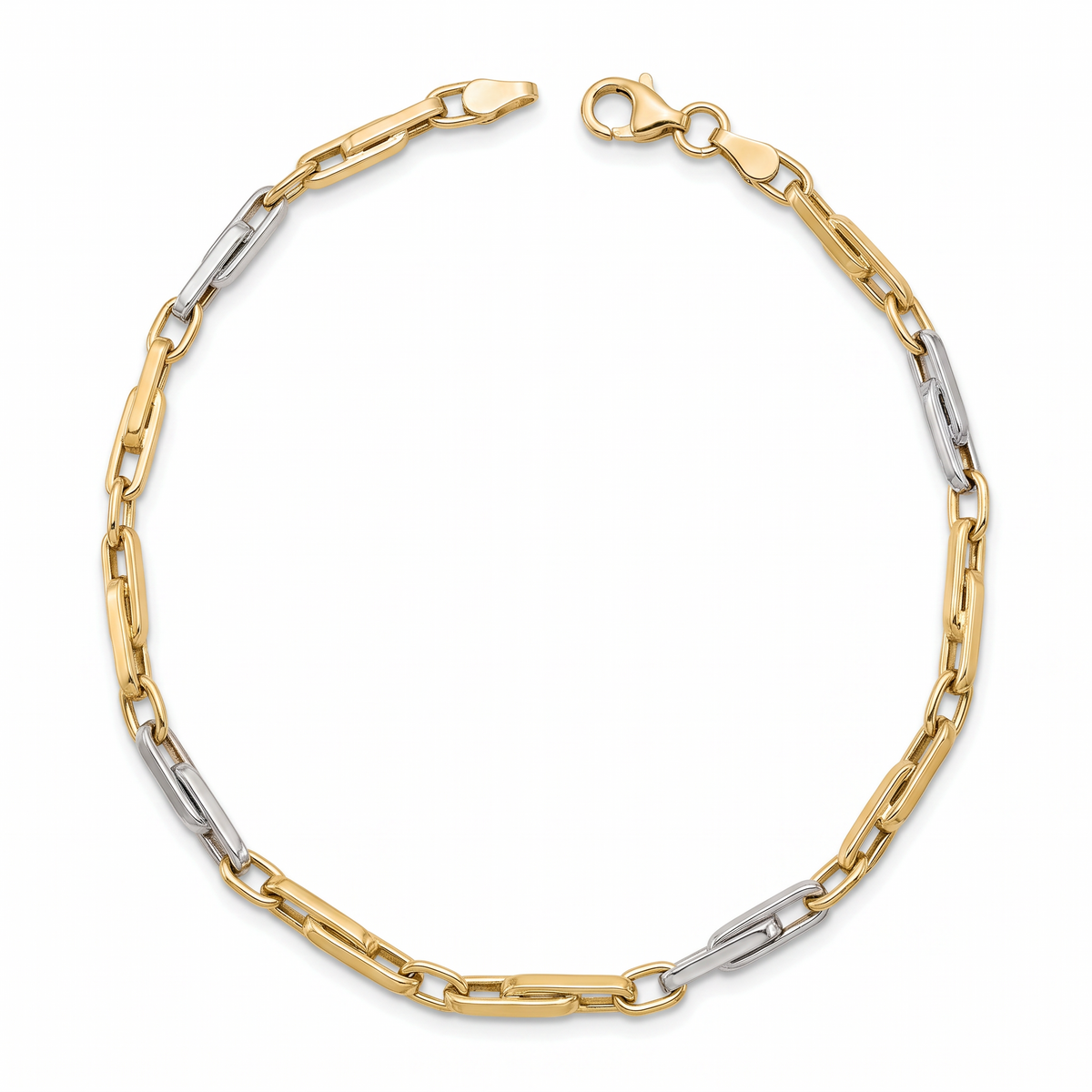 Men 18K Two Tone Gold Chain Bracelet