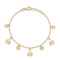 18K Yellow Gold Heart Motif Baby Bracelet