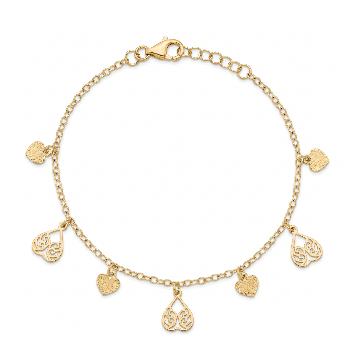 18K Yellow Gold Heart Motif Baby Bracelet