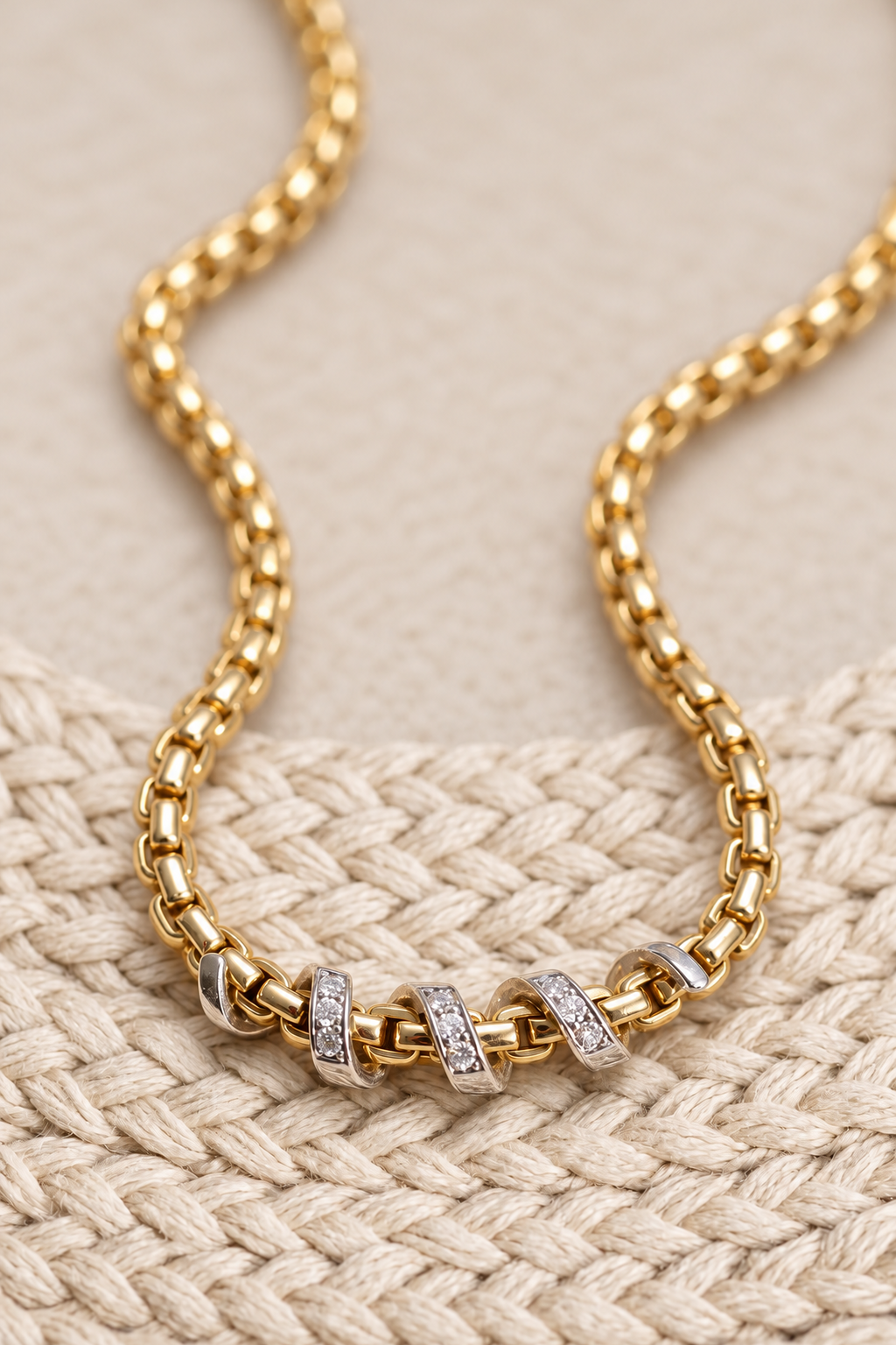 Diamond Two Tone Gold Necklace