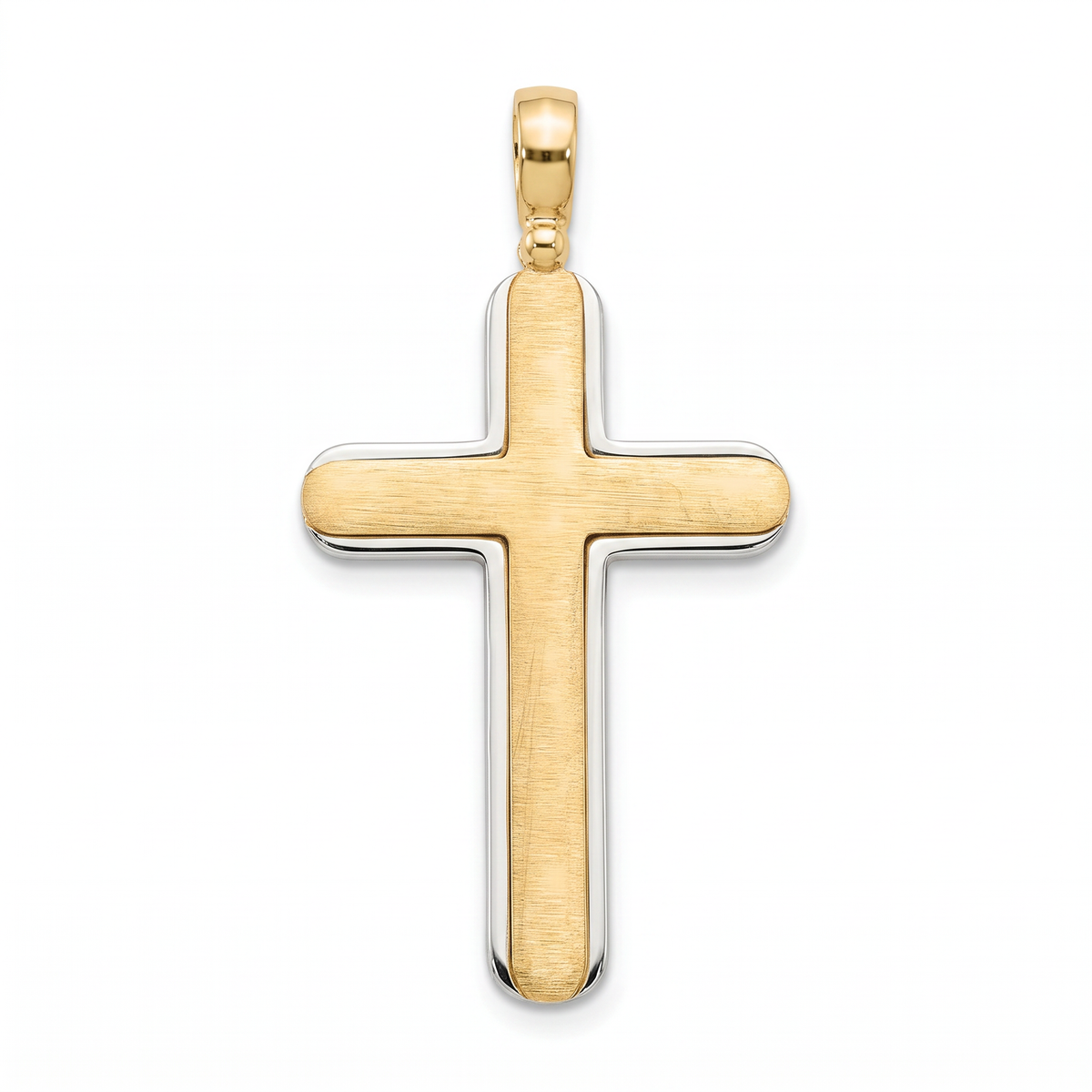 18K Two Tone Gold Cross Pendant