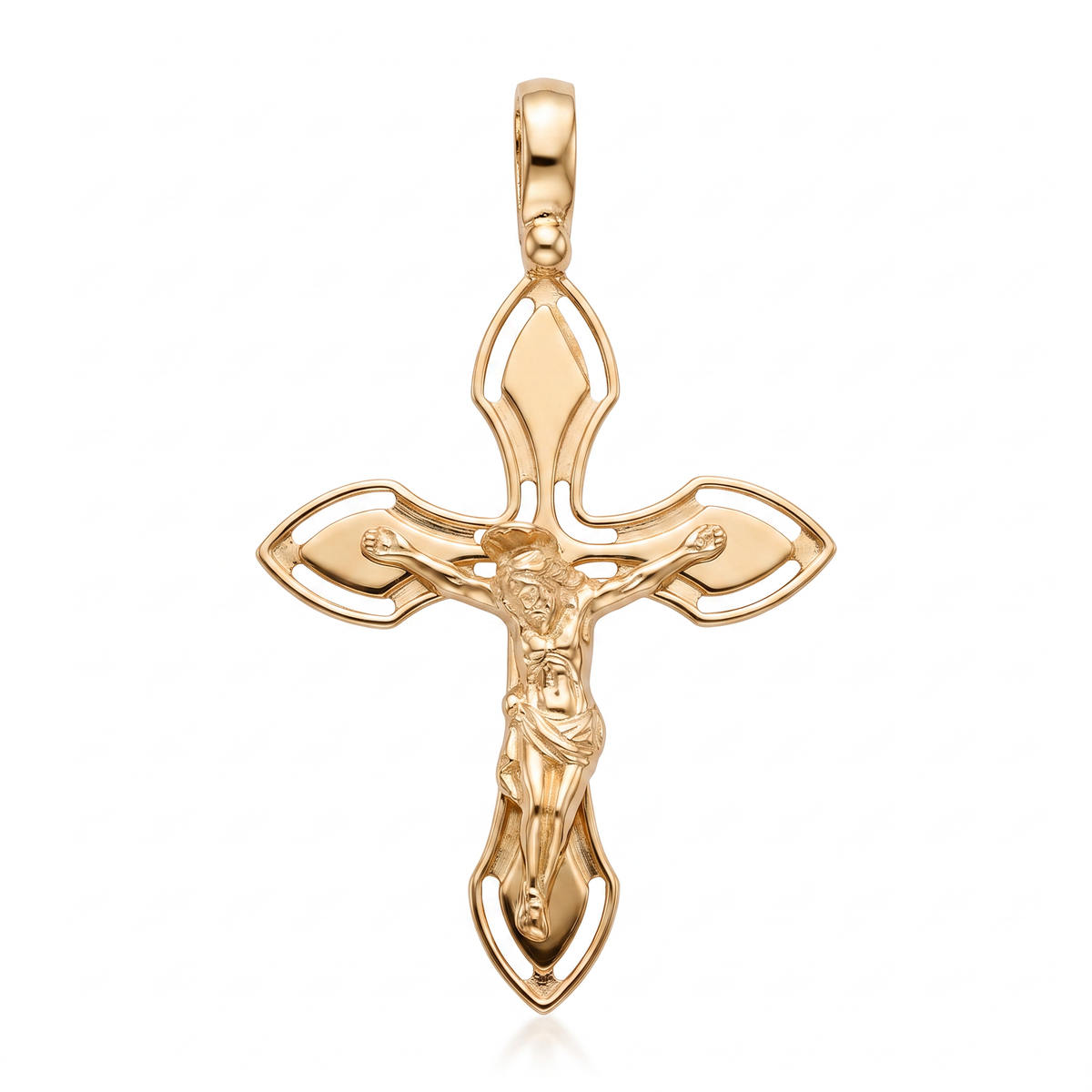 18K Yellow Gold Crucifix Pendant