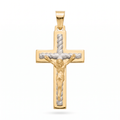 18K Two Tone Gold Crucifix Pendant