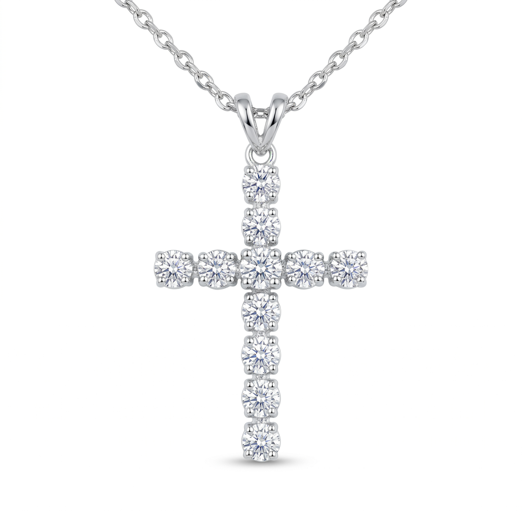 Diamond White Gold Cross Necklace