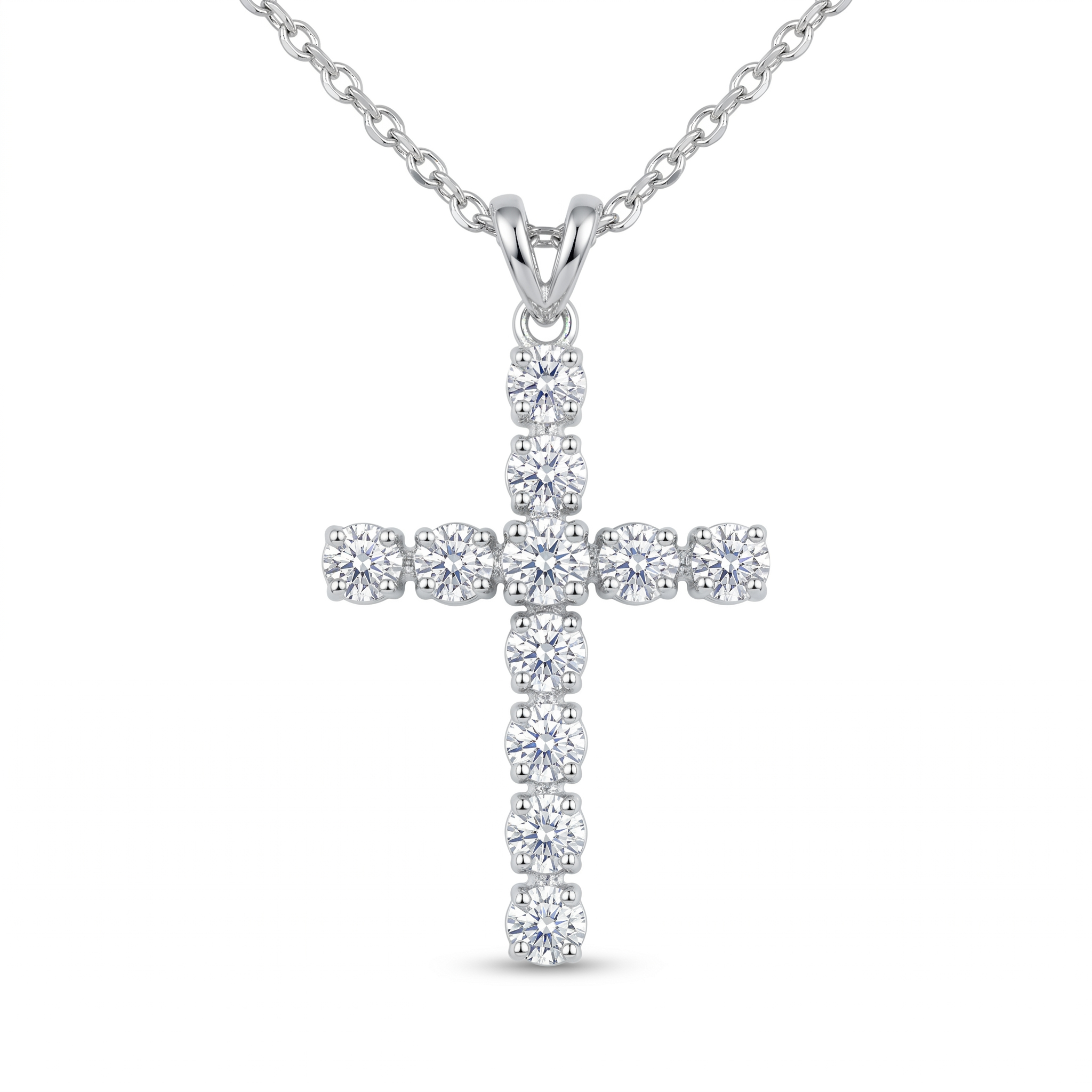 Diamond White Gold Cross Necklace