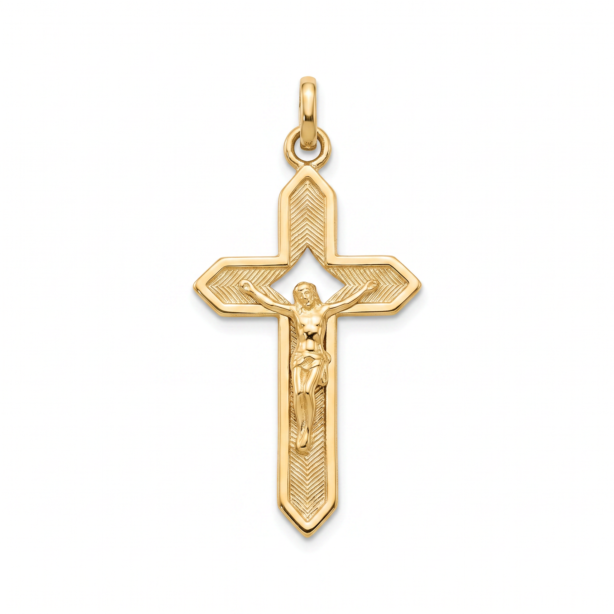 18K Yellow Gold Crucifix Pendant