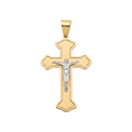 18K Two Tone Gold Crucifix Pendant