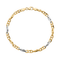 18K Two Tone Gold Chain Bracelet