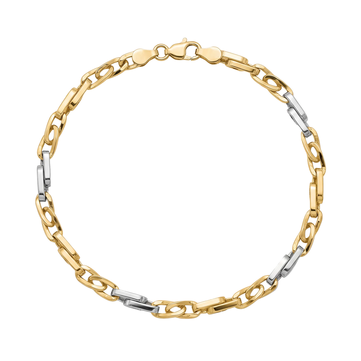18K Two Tone Gold Chain Bracelet