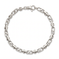 Men 18K White Gold Chain Bracelet
