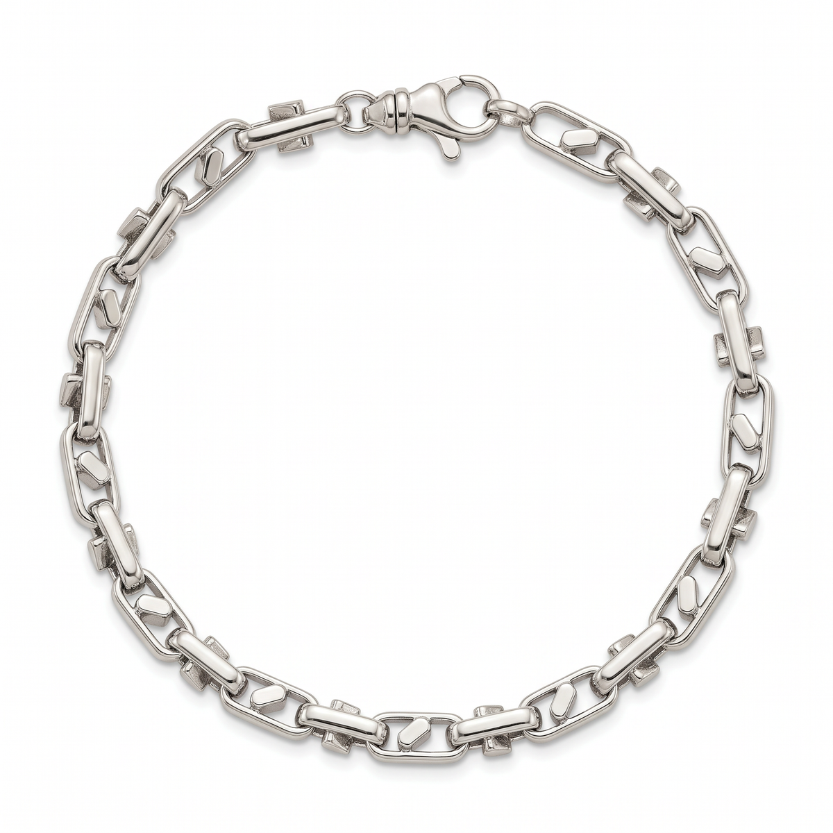 Men 18K White Gold Chain Bracelet