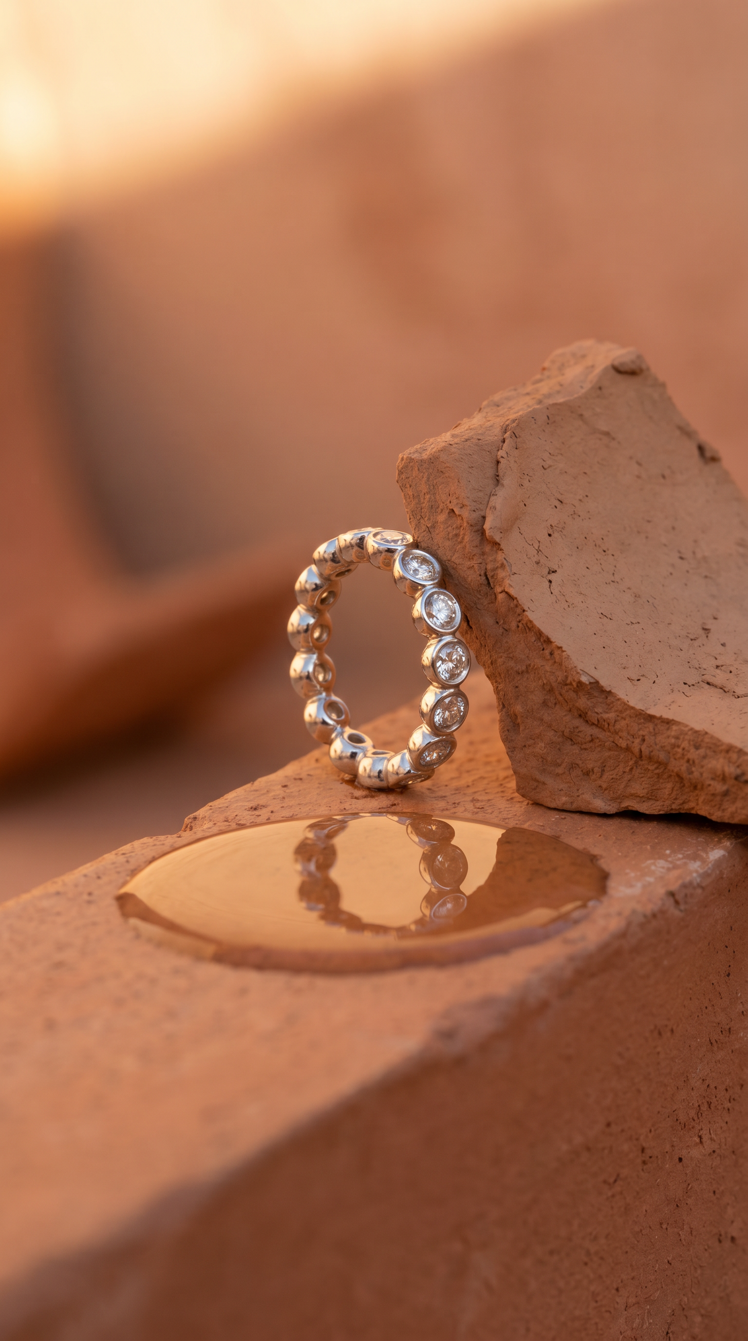 Diamond White Gold Bezel Eternity Band