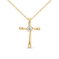 Diamond Yellow Gold Cross Necklace