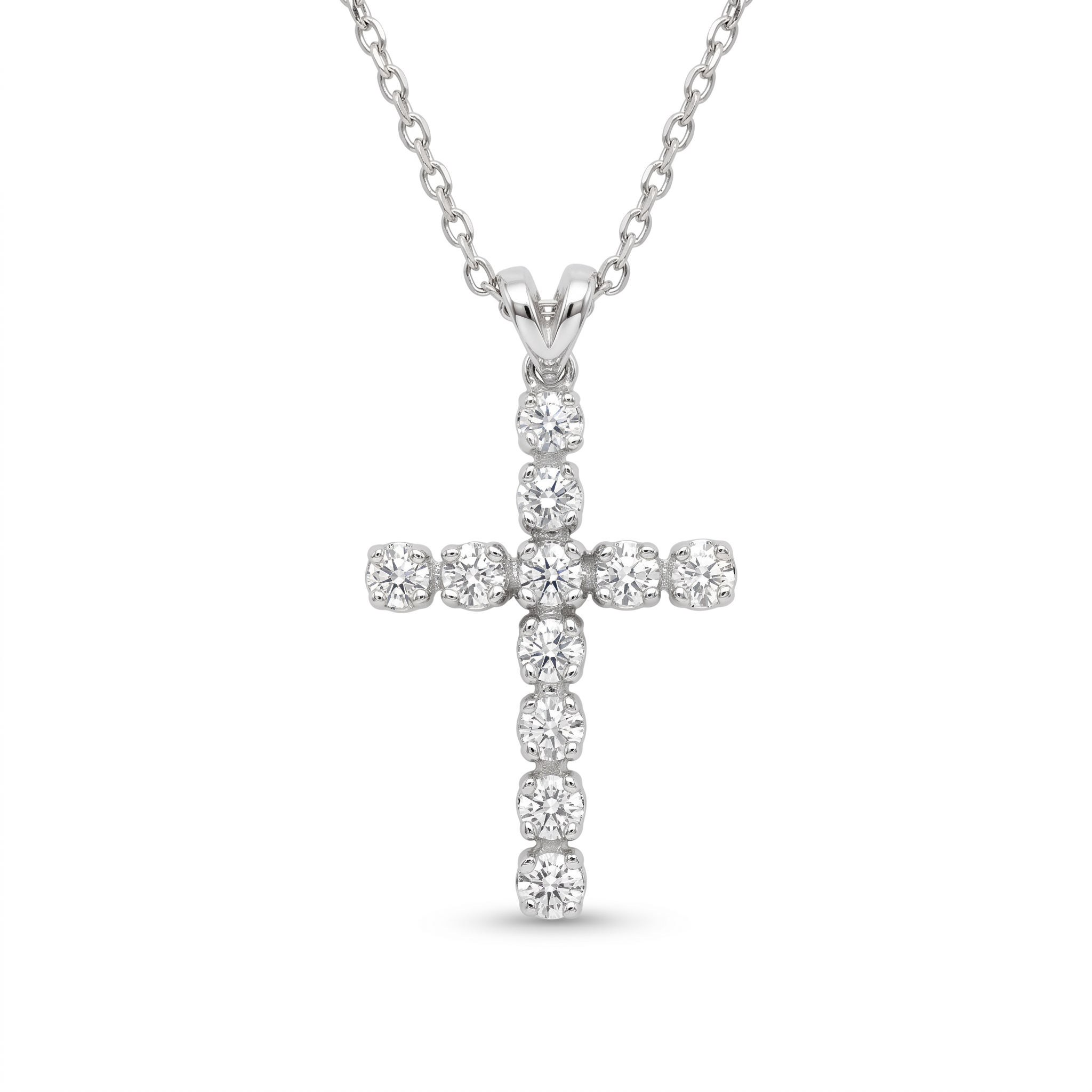Diamond White Gold Cross Necklace
