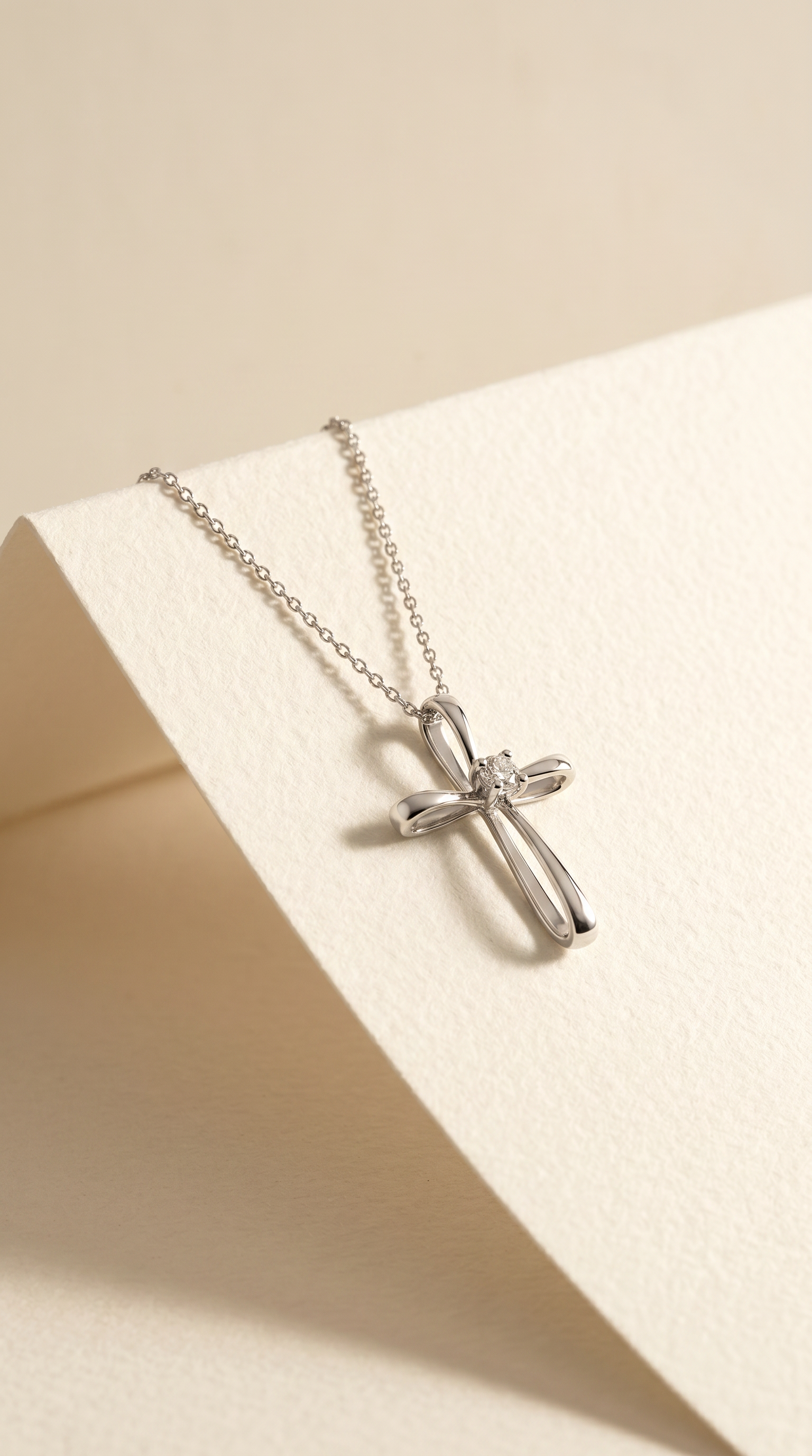 Diamond White Gold Cross Necklace