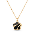 18K Yellow Gold Onyx Pendant Necklace