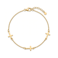 18K Yellow Gold Cross Motif Baby Bracelet