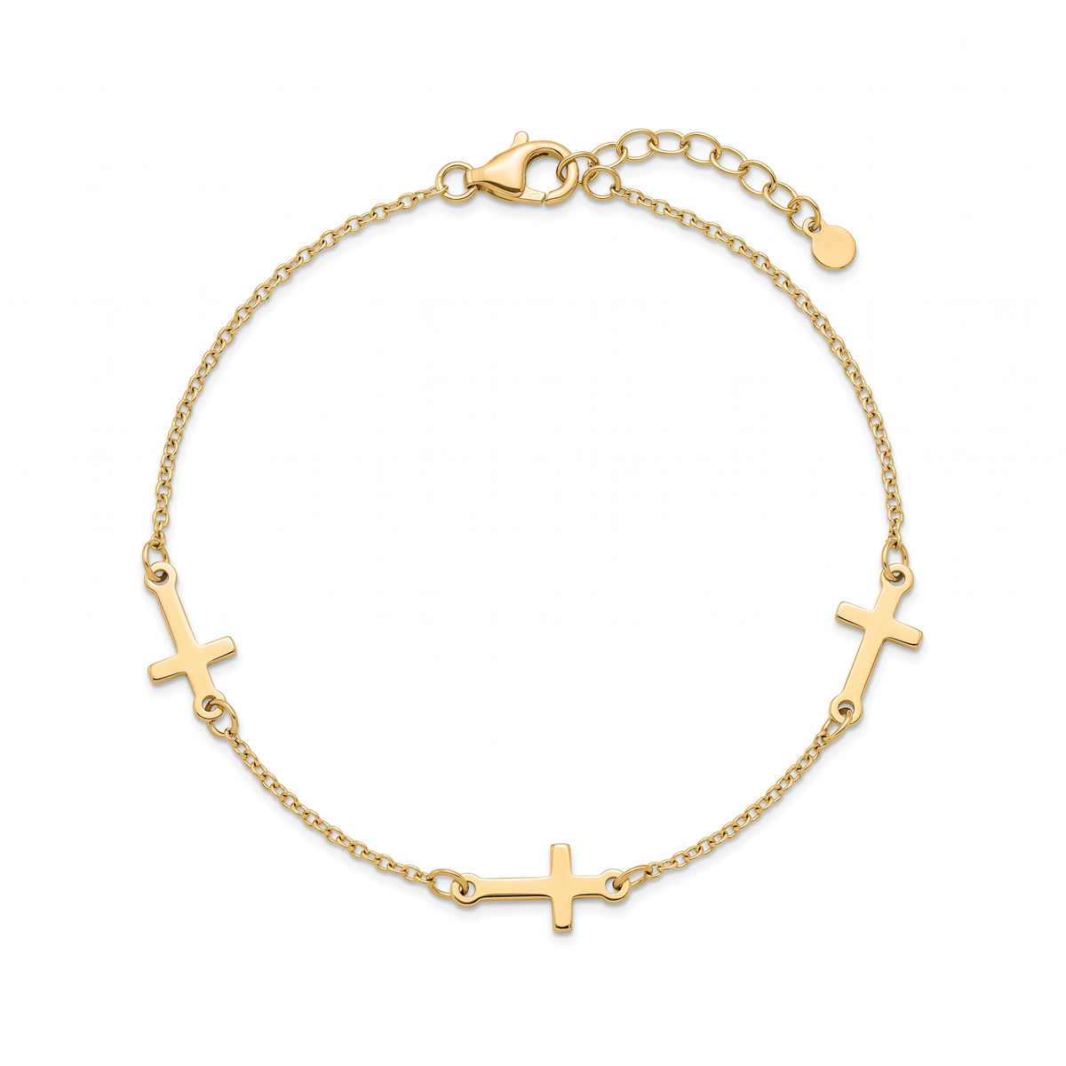 18K Yellow Gold Cross Motif Baby Bracelet