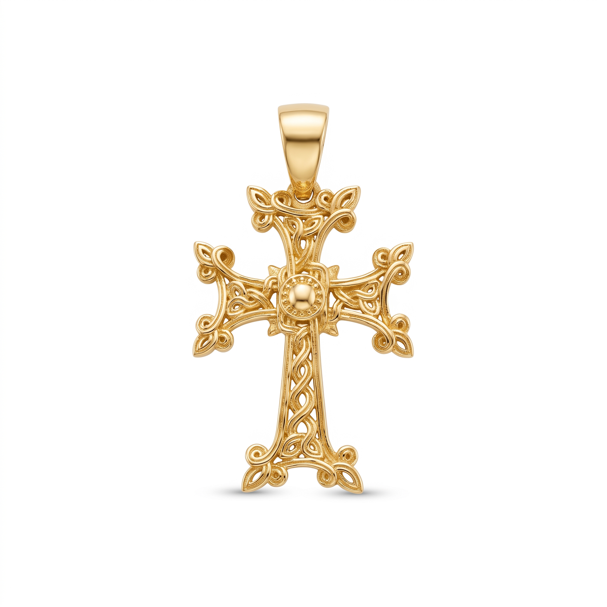 18K Yellow Gold Cross Pendant