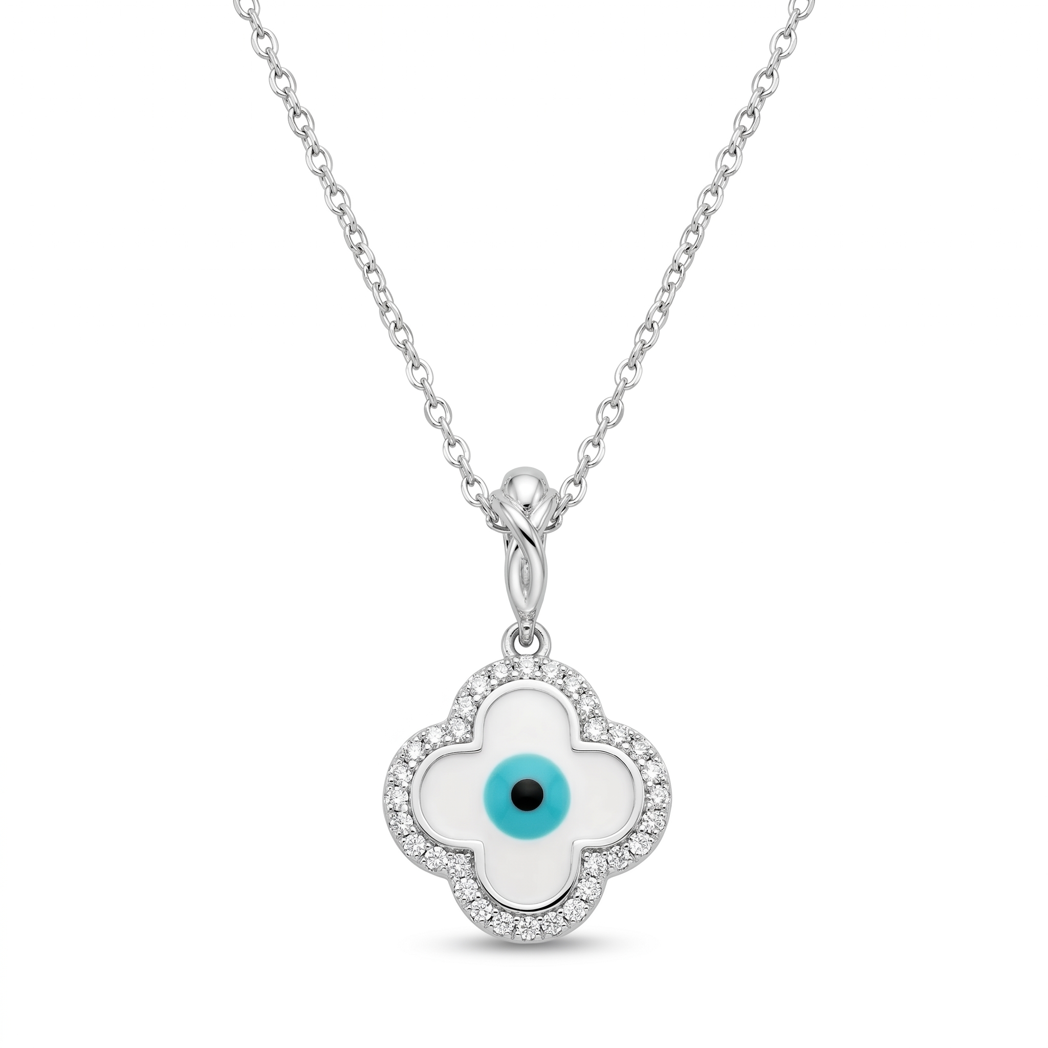 Diamond White Gold Clover Necklace