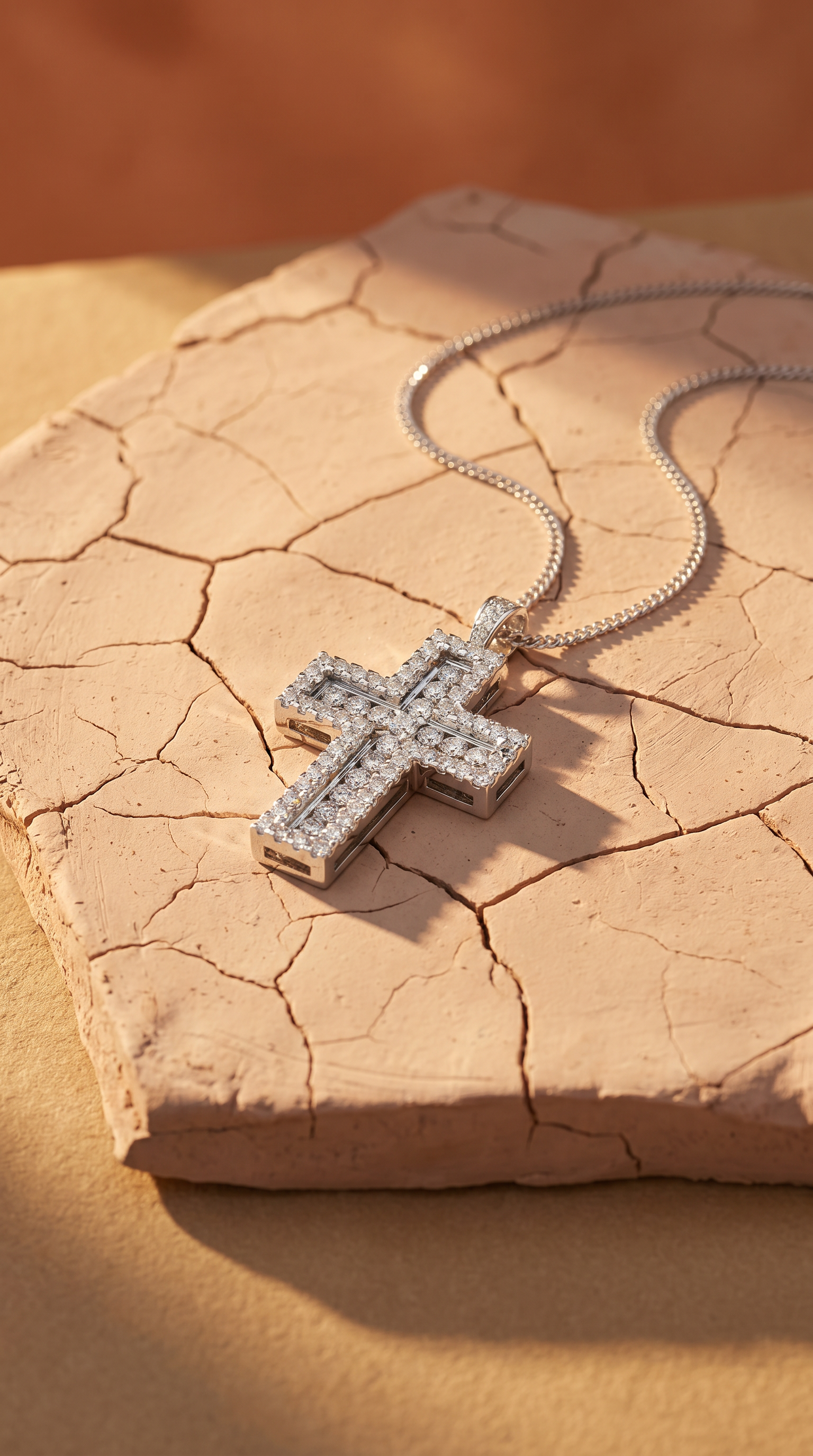 Diamond White Gold Cross Necklace