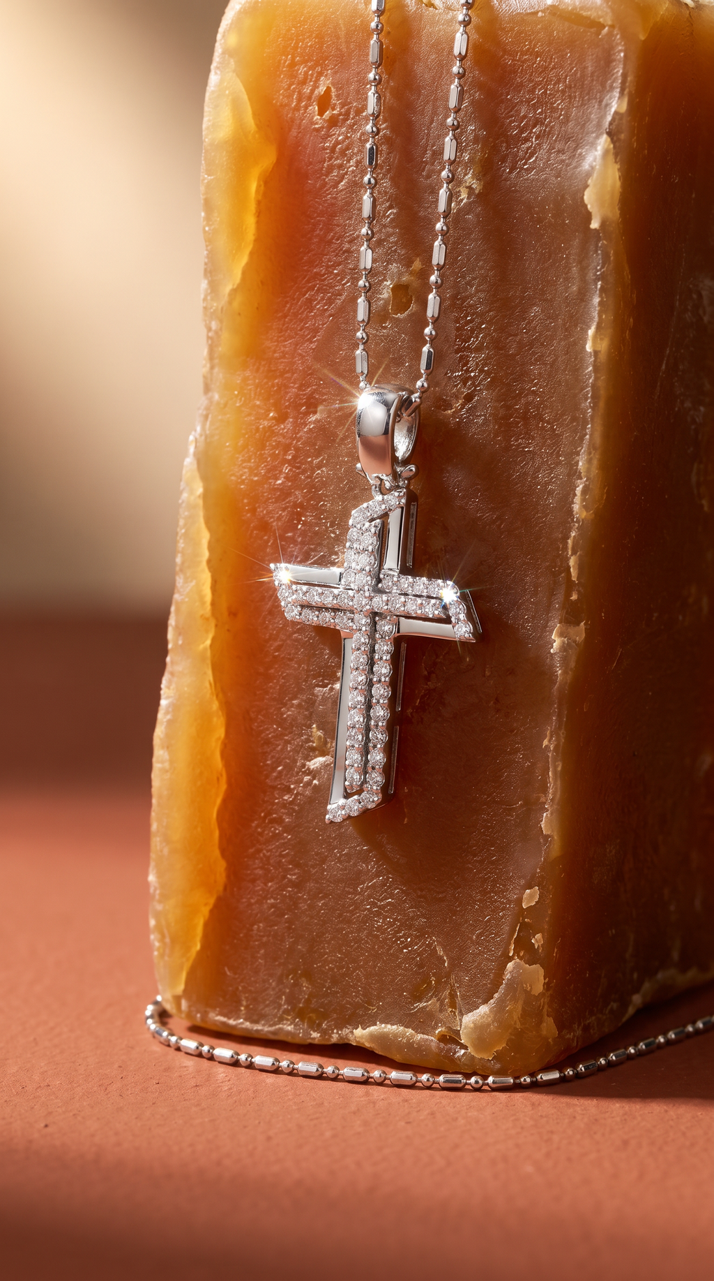 Diamond White Gold Cross Necklace
