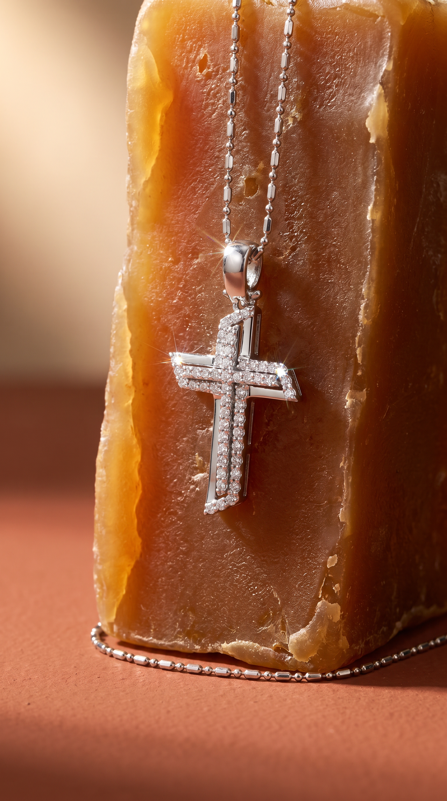 Diamond White Gold Cross Necklace