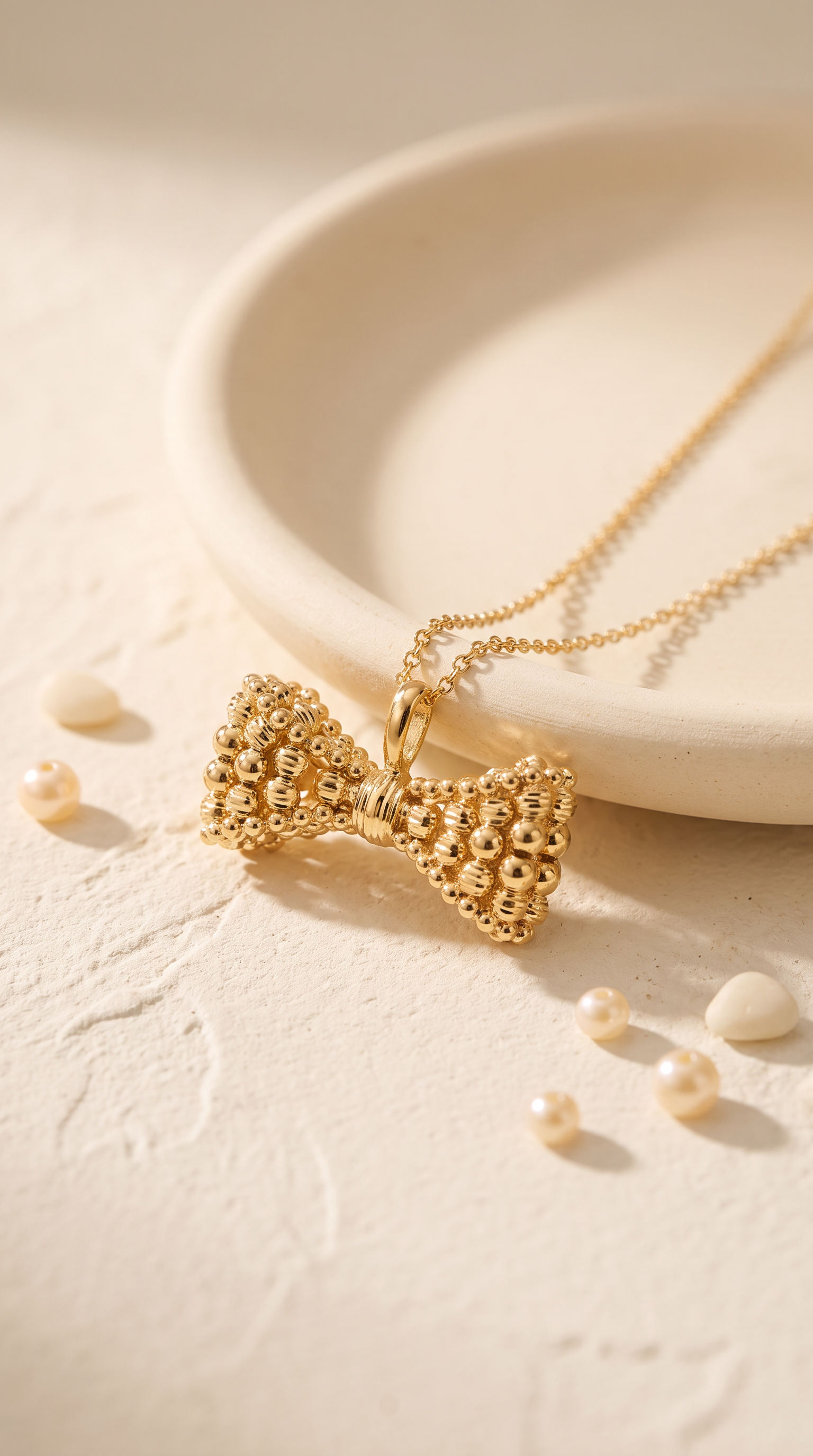 18K Yellow Gold Bow Chain Necklace