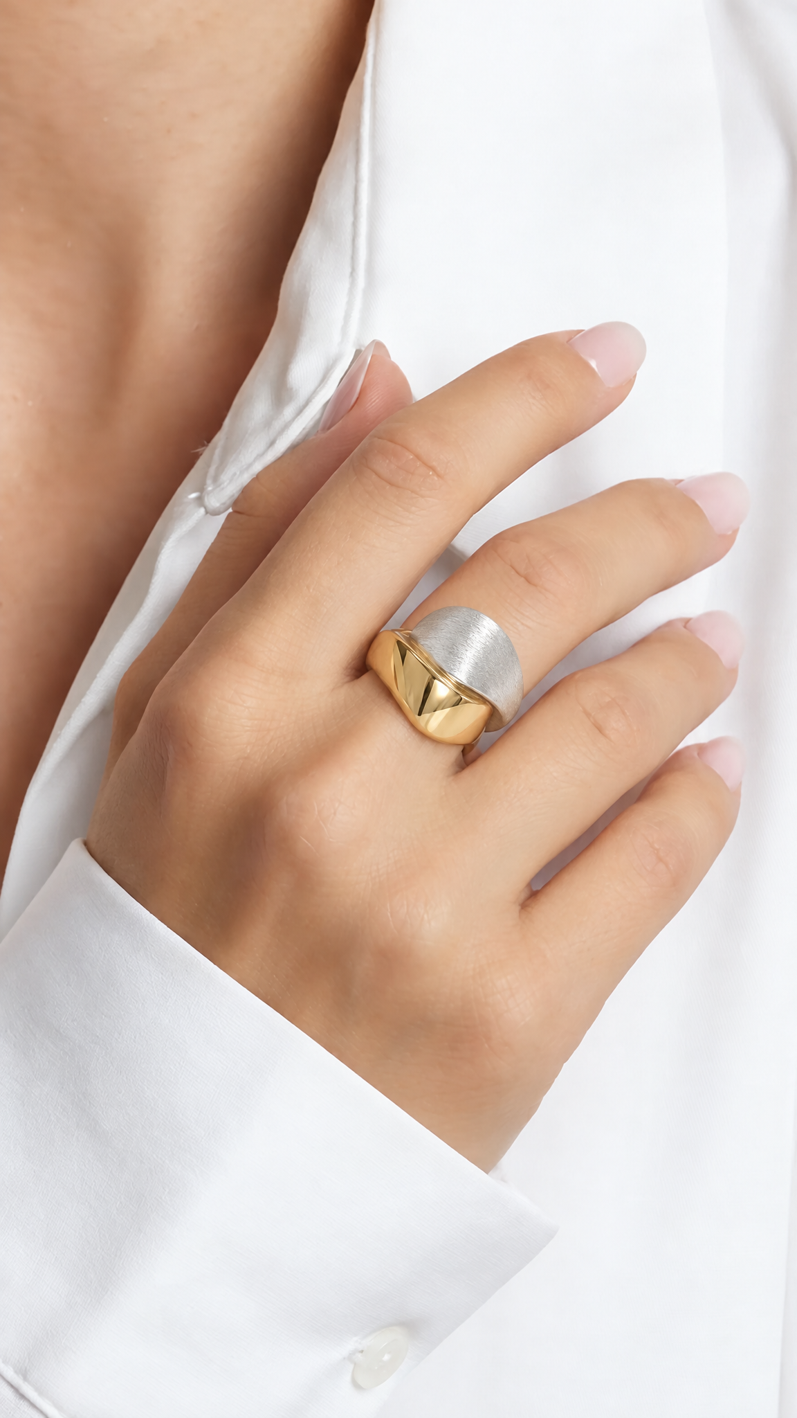 18K Two Tone Gold Ring