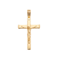18K Yellow Gold Crucifix Cross Pendant