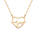 18K Yellow Gold Heartbeat Chain Necklace
