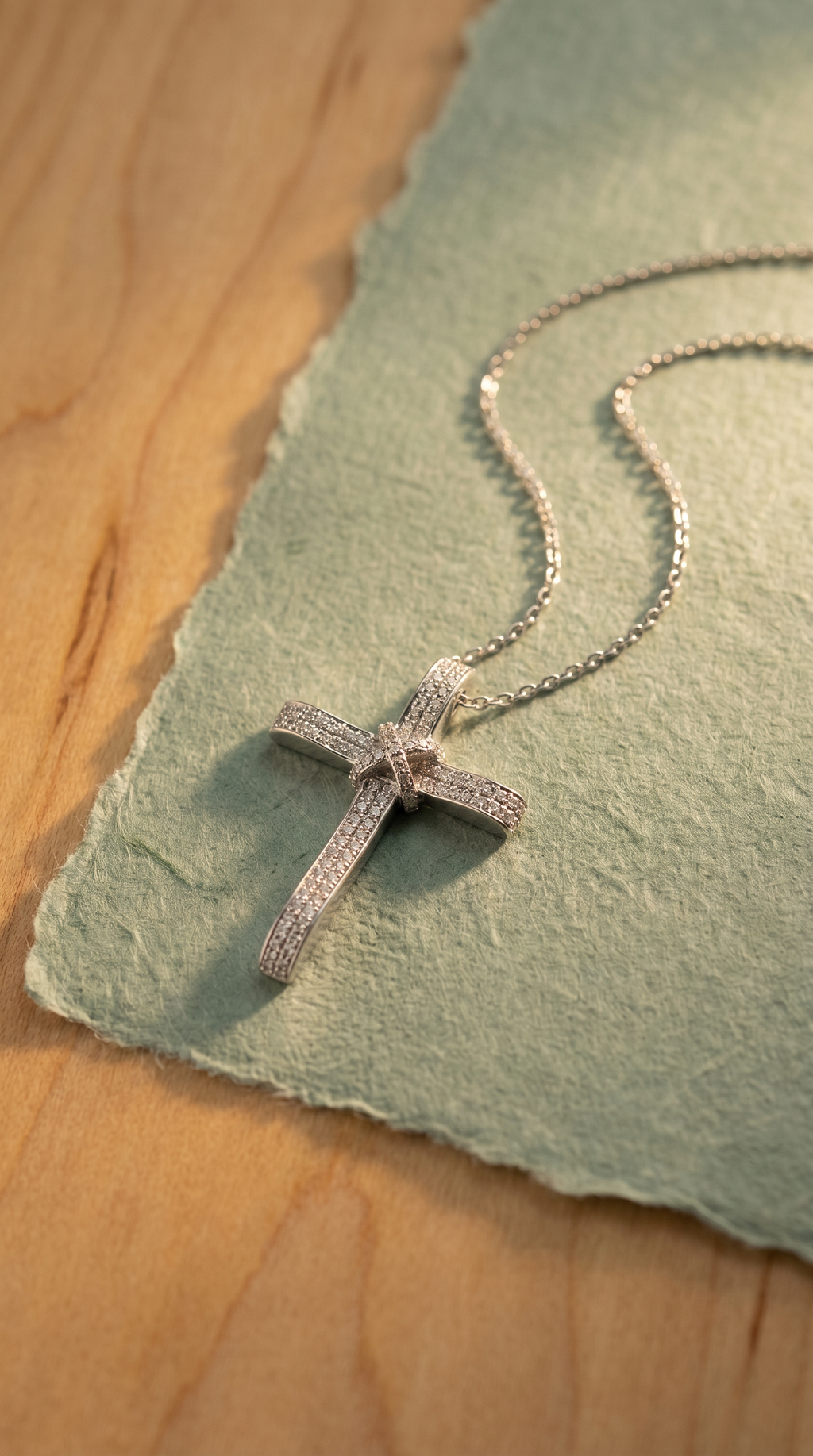 Diamond White Gold Cross Necklace