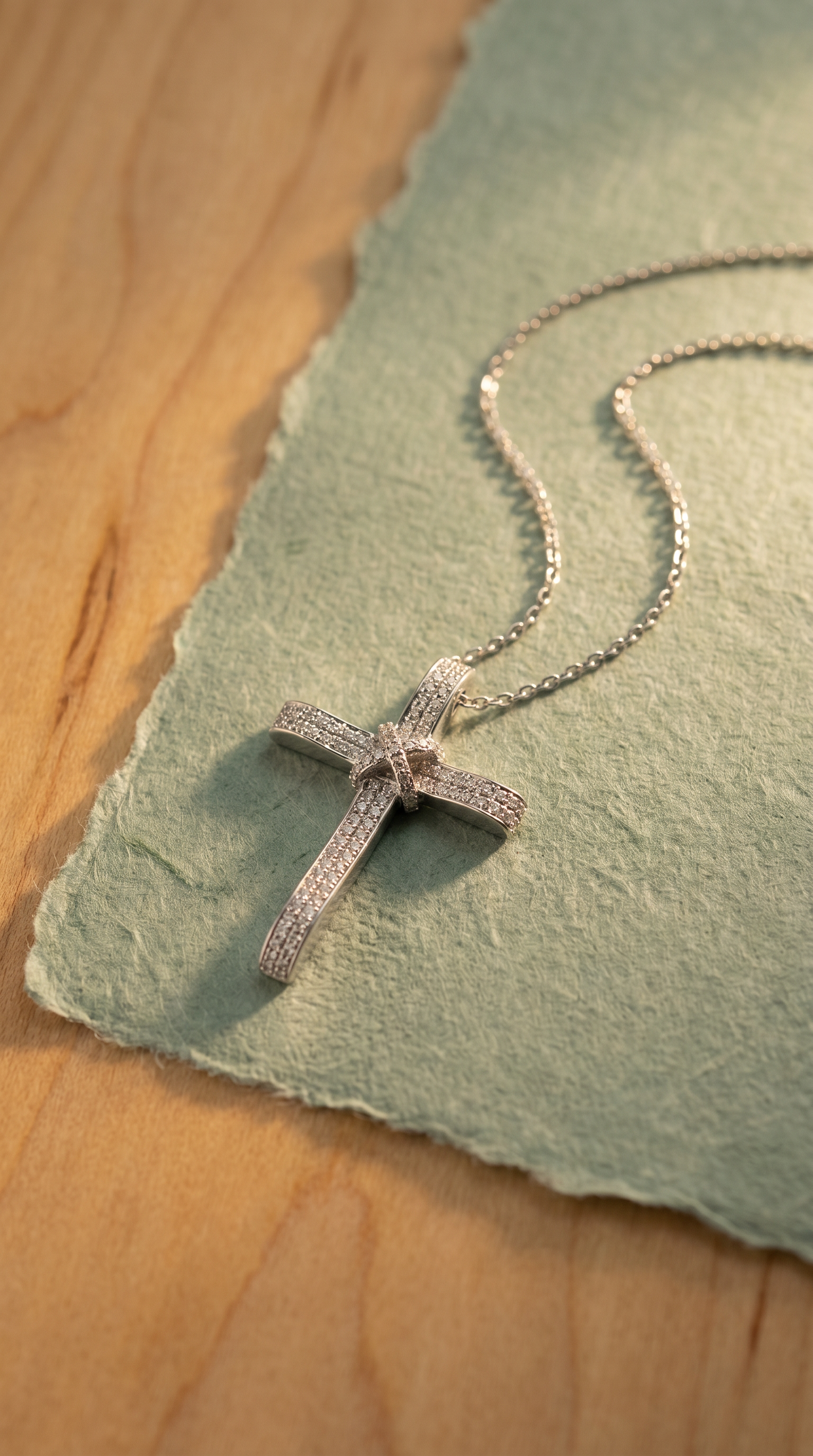 Diamond White Gold Cross Necklace