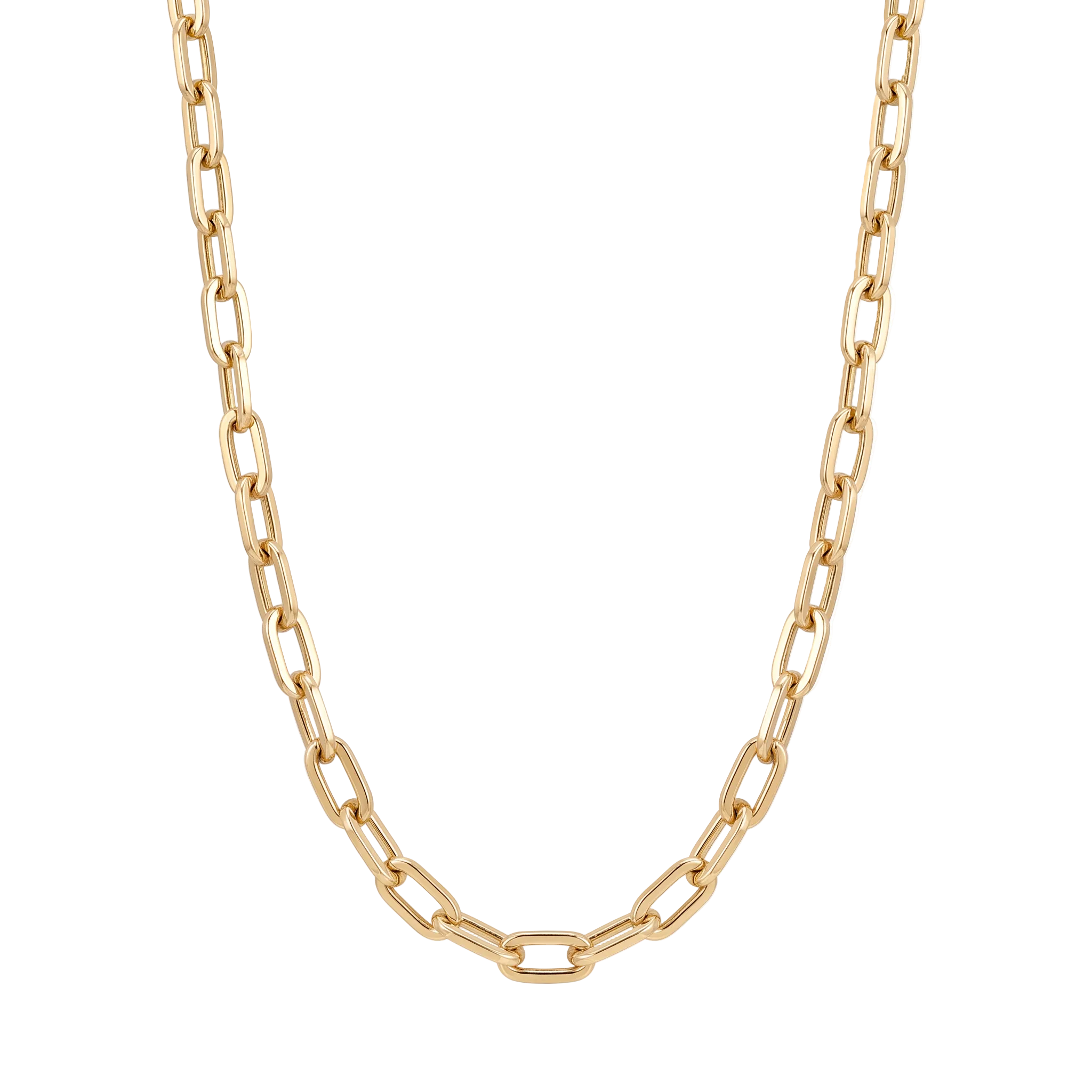 18K Yellow Gold Paperclip Chain Necklace