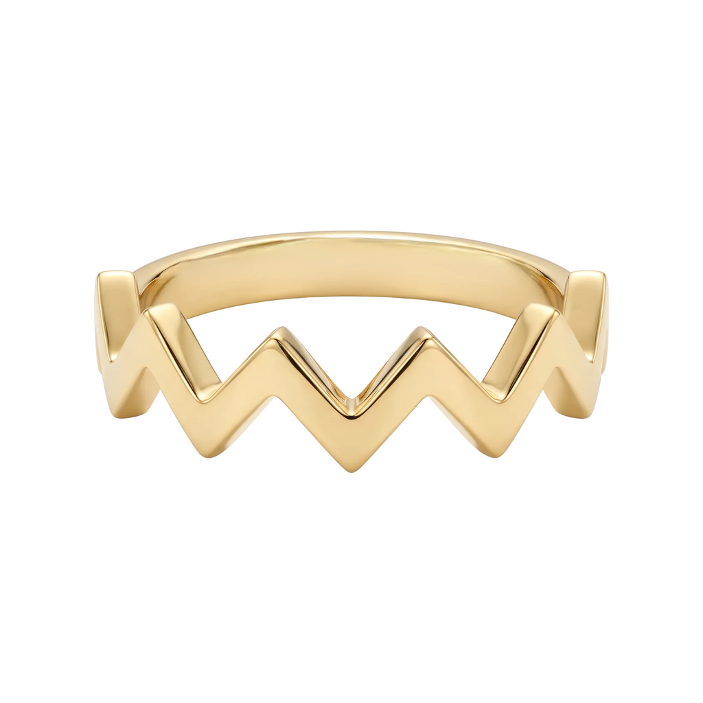 18K Yellow Gold Zig Zag Ring