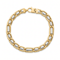 Men 18K Two Tone Gold Chain Bracelet