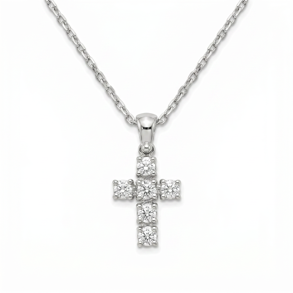 Diamond White Gold Cross Necklace