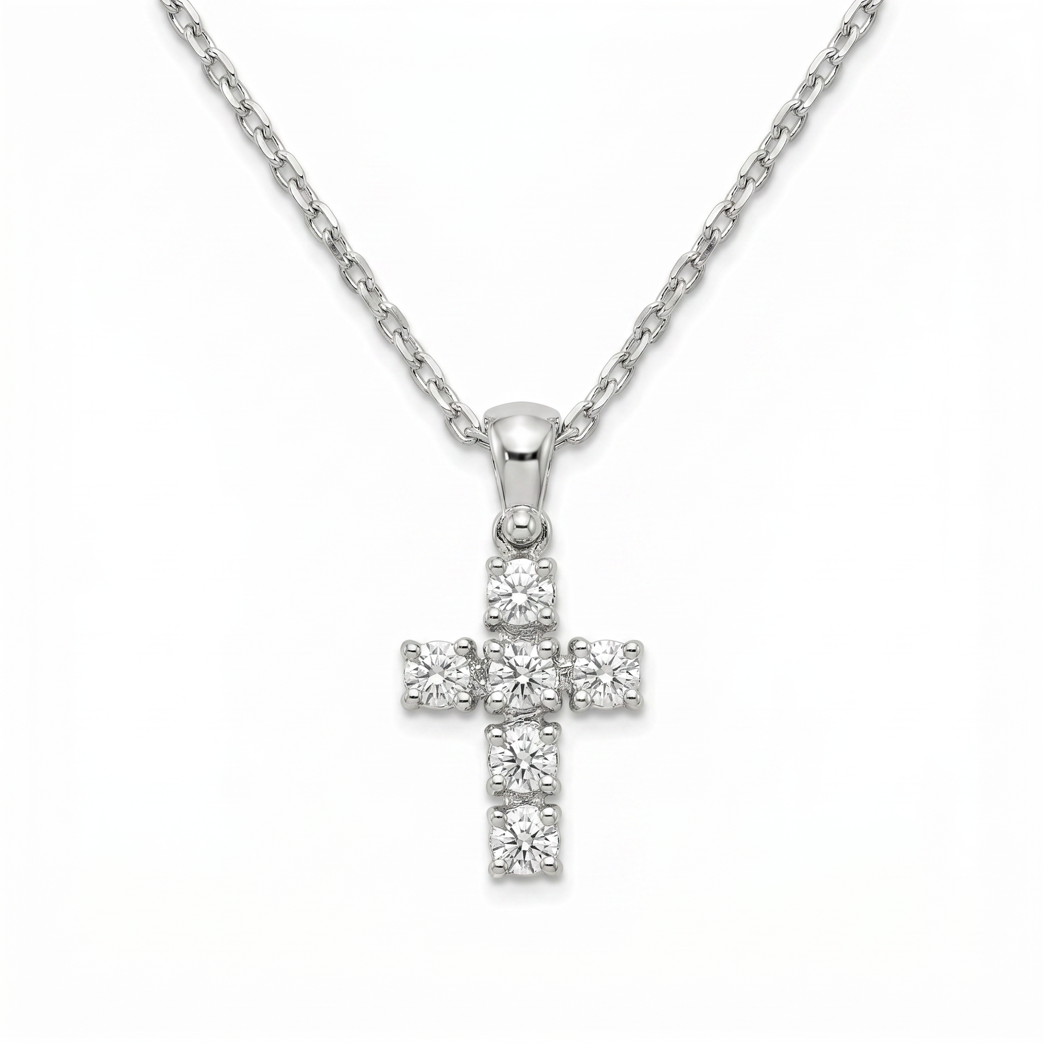 Diamond White Gold Cross Necklace