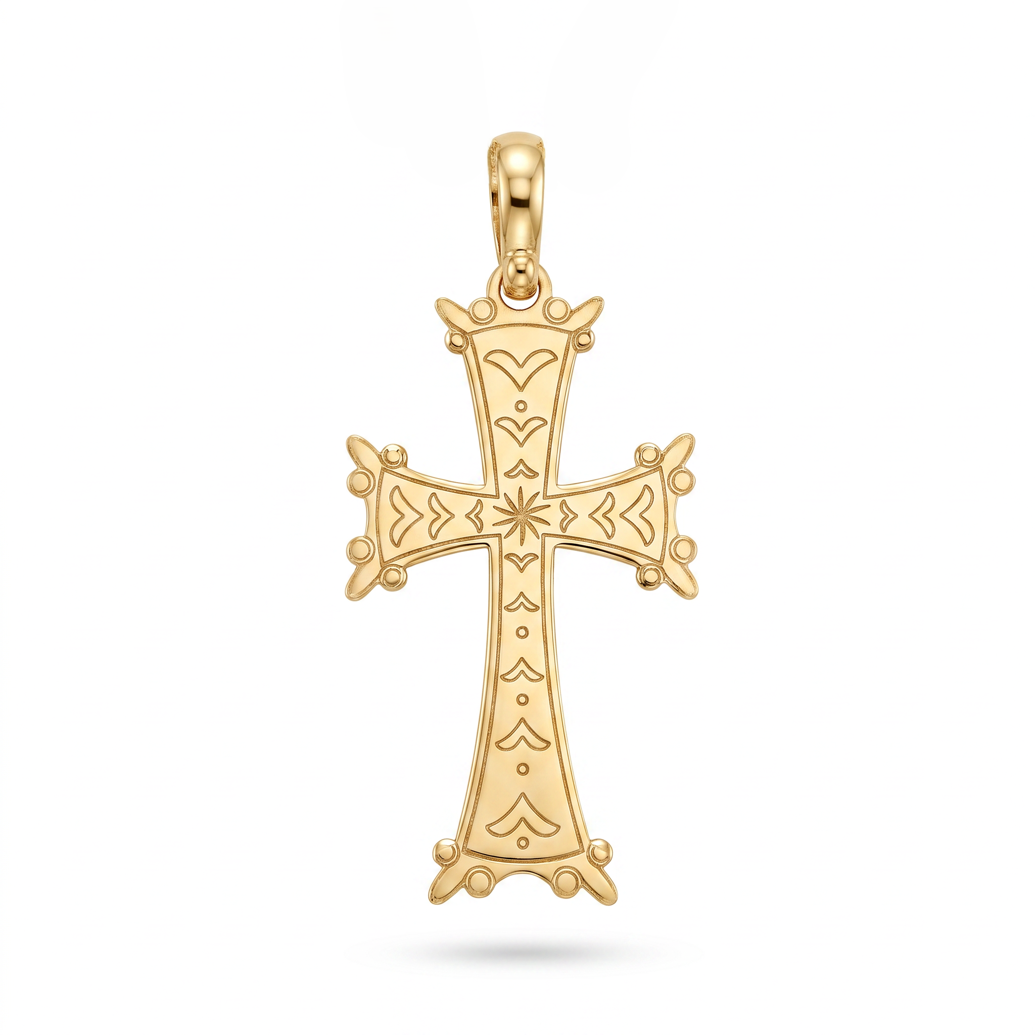 18K Yellow Gold Cross Pendant