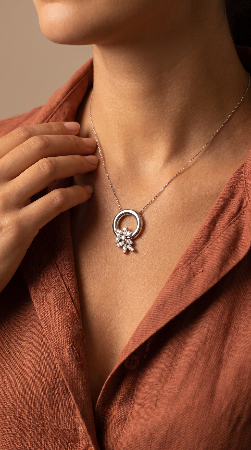 Diamond White Gold Chain Necklace