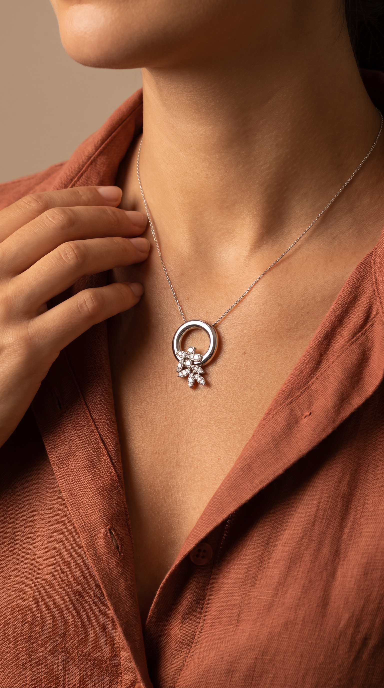 Diamond White Gold Chain Necklace