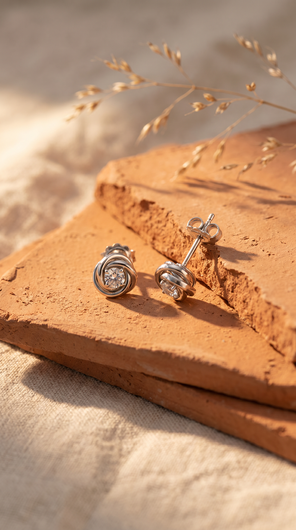 Diamond White Gold Stud Earrings