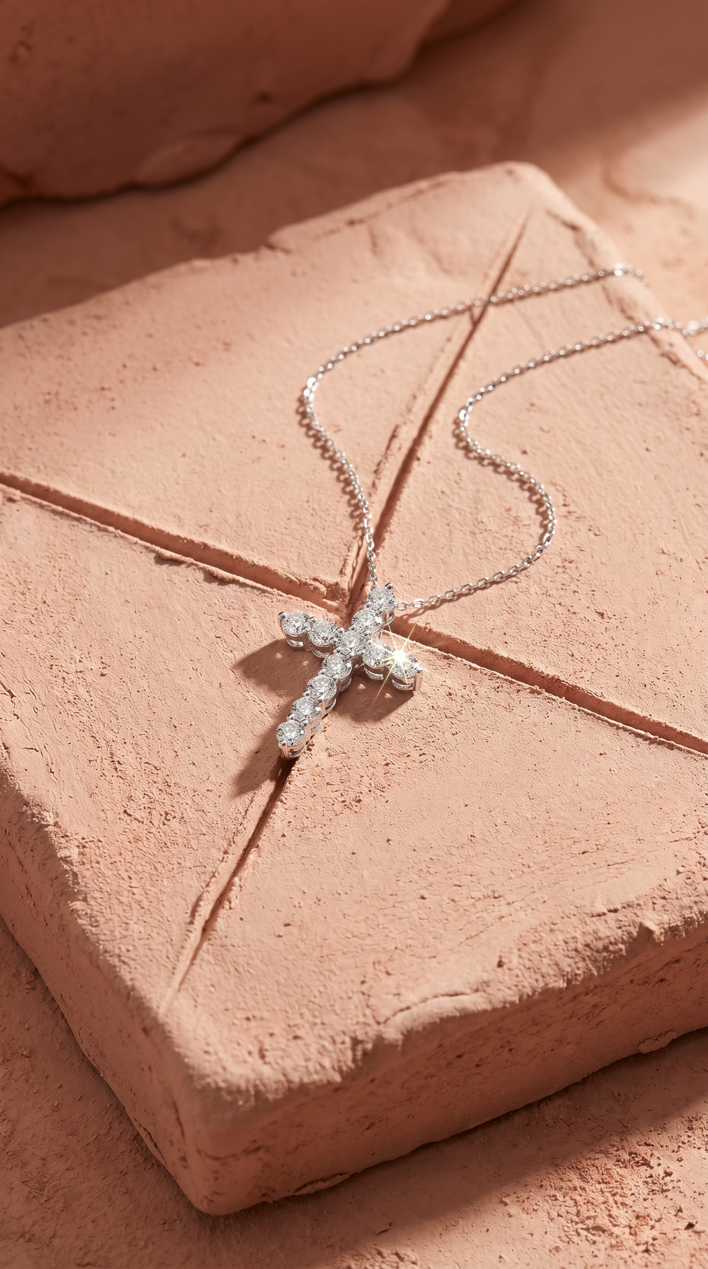 Diamond White Gold Cross Necklace