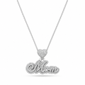 Diamond White Gold Mom Necklace