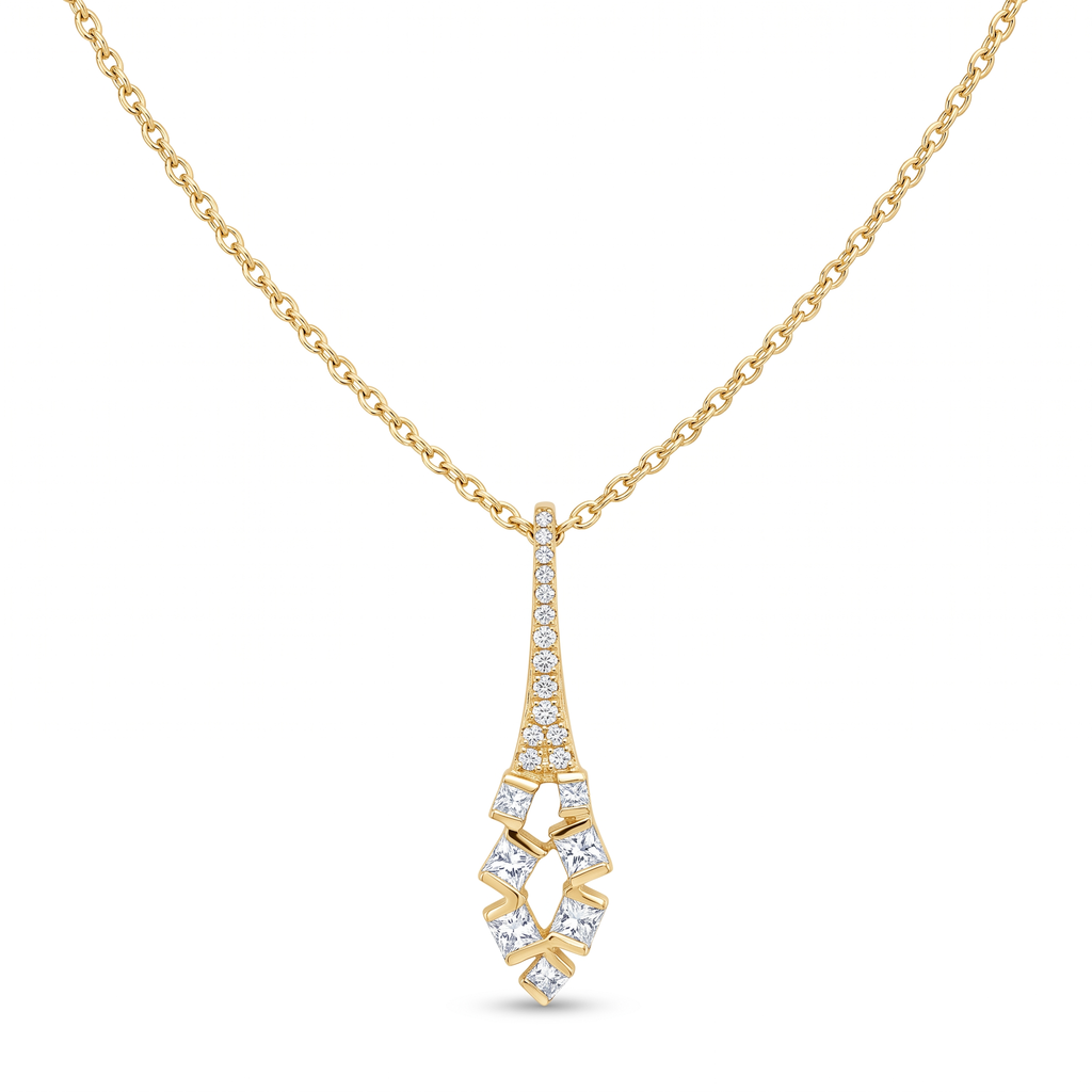 Diamond Yellow Gold Chain Necklace