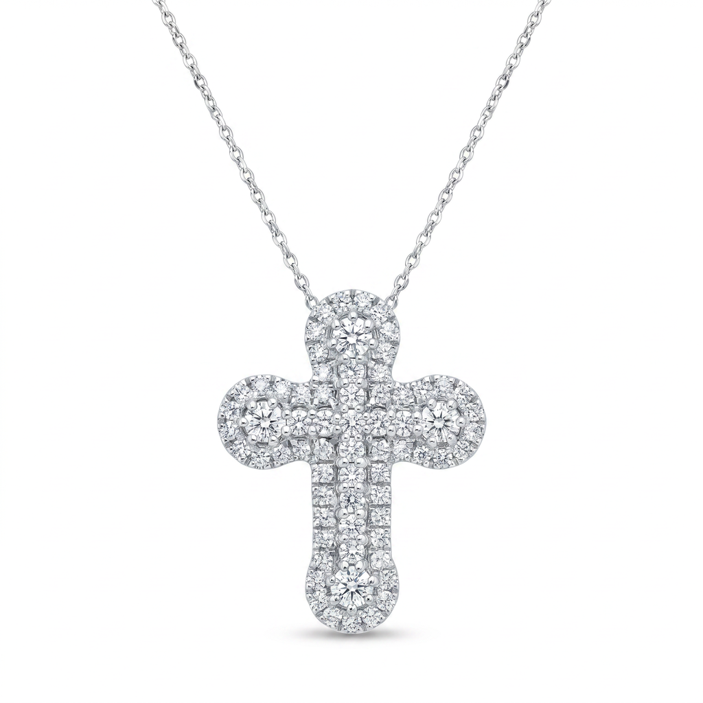 Diamond White Gold Cross Necklace