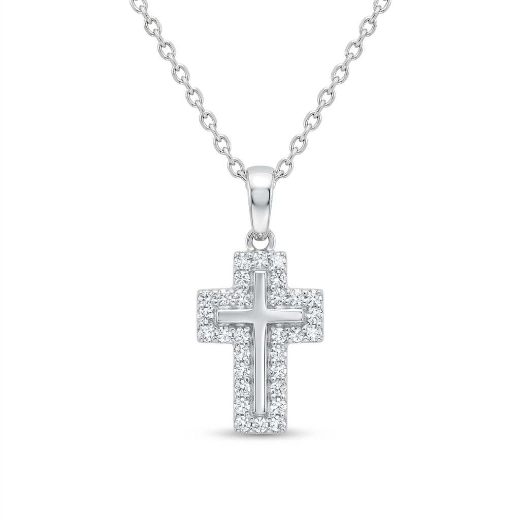 Diamond White Gold Cross Necklace