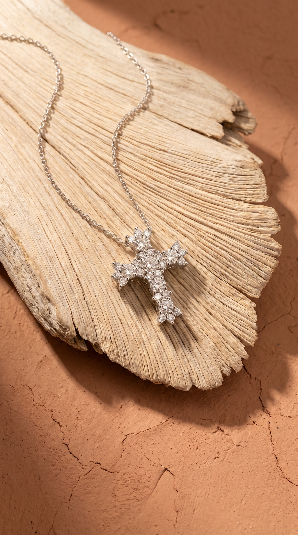 Diamond White Gold Cross Necklace