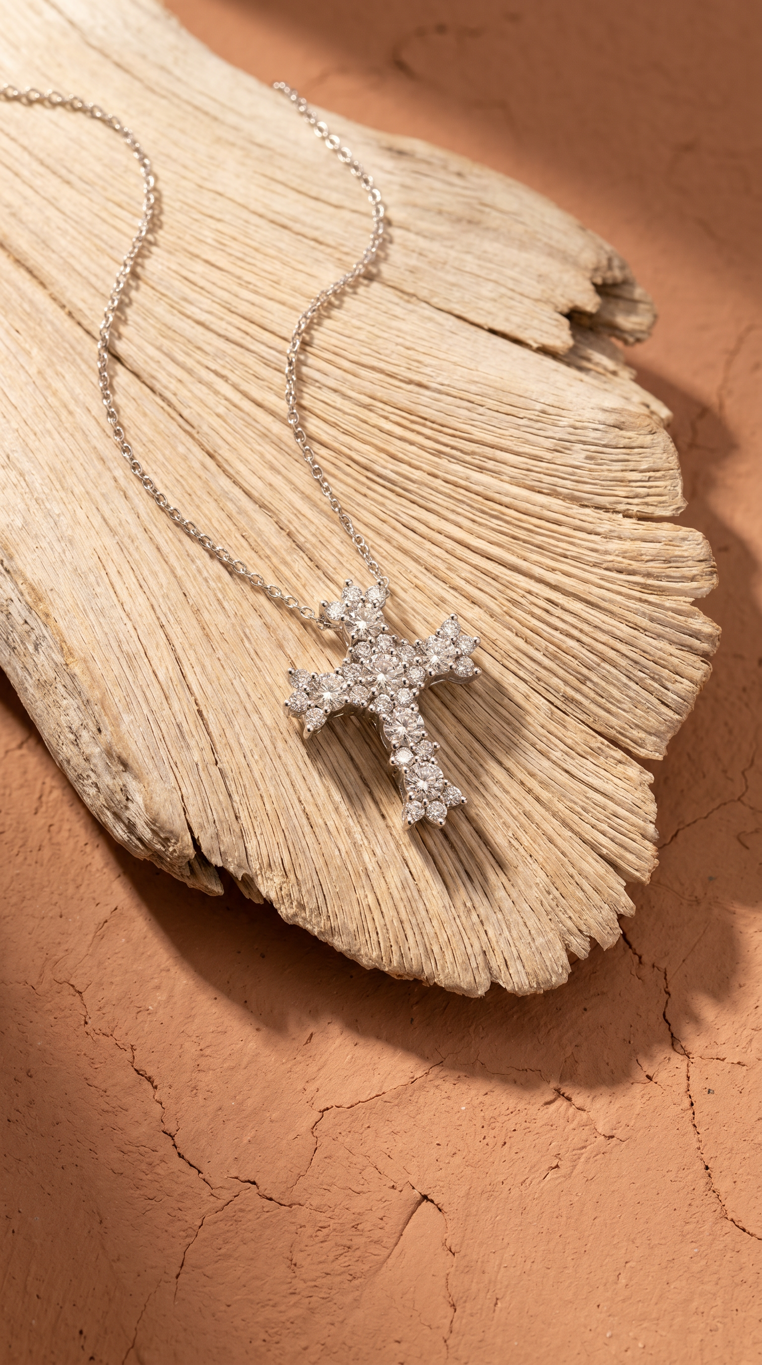 Diamond White Gold Cross Necklace
